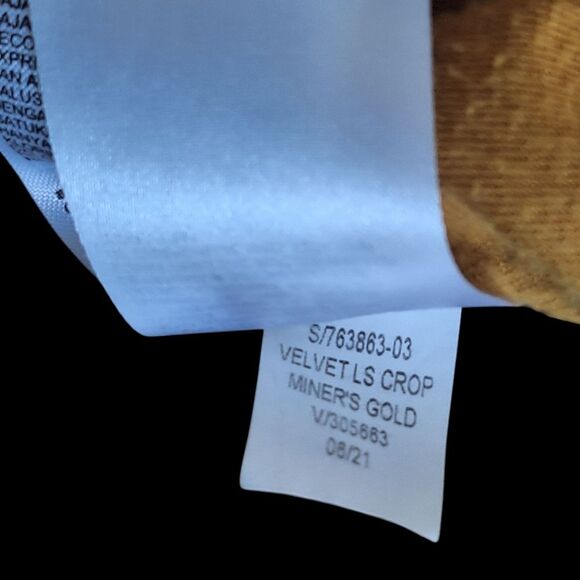 Old Navy Velvet Crop Drop Shoulder Balloon Sleeve Womens 3X Gold Mustard - Picture 7 of 10